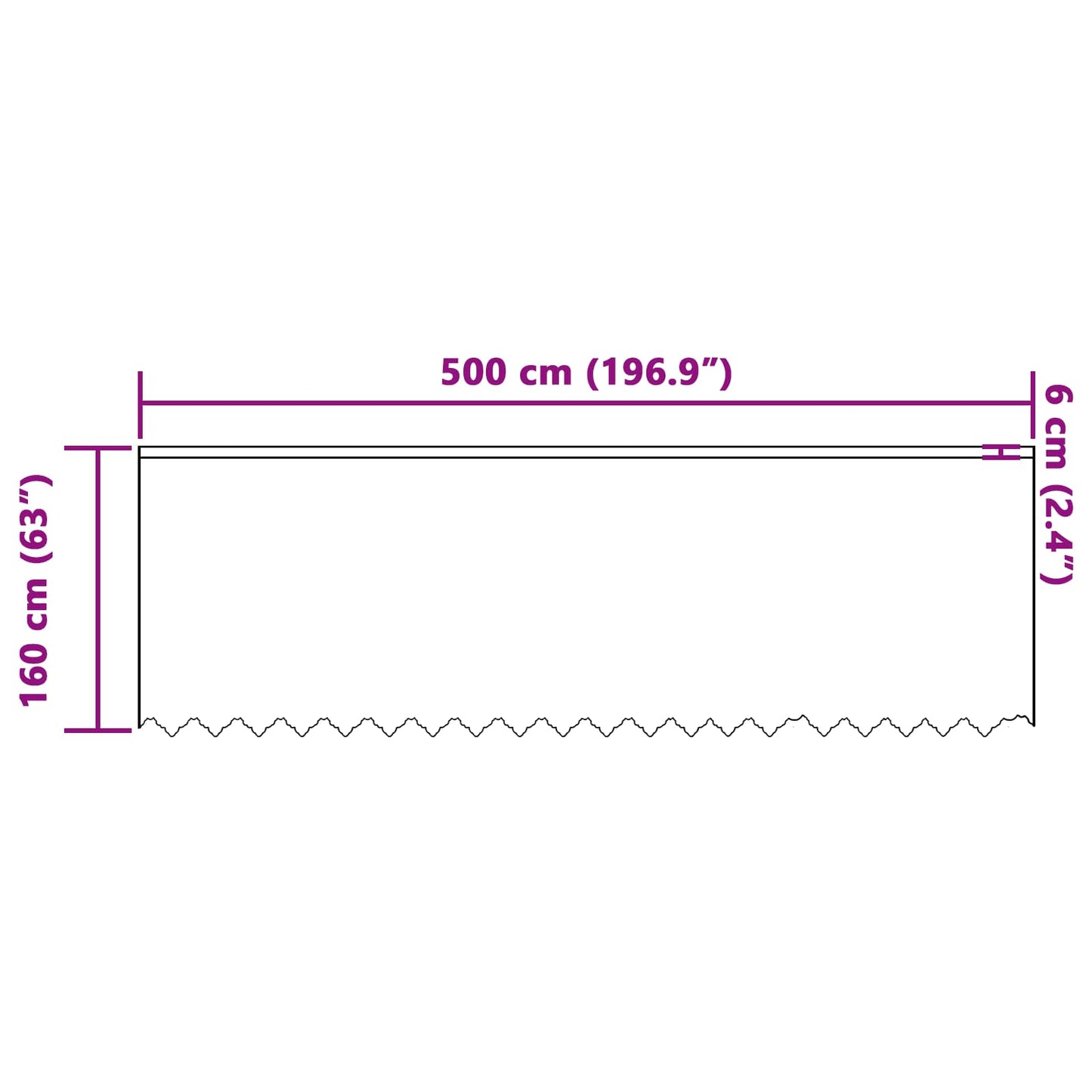 Lace Curtain White 160 x 500 cm Polyester