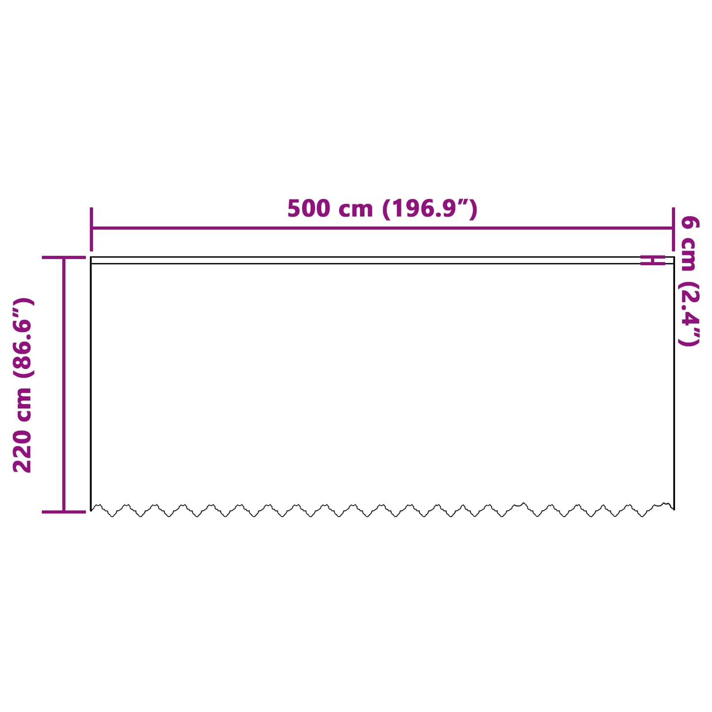 Lace Curtain White 220 x 500 cm Polyester