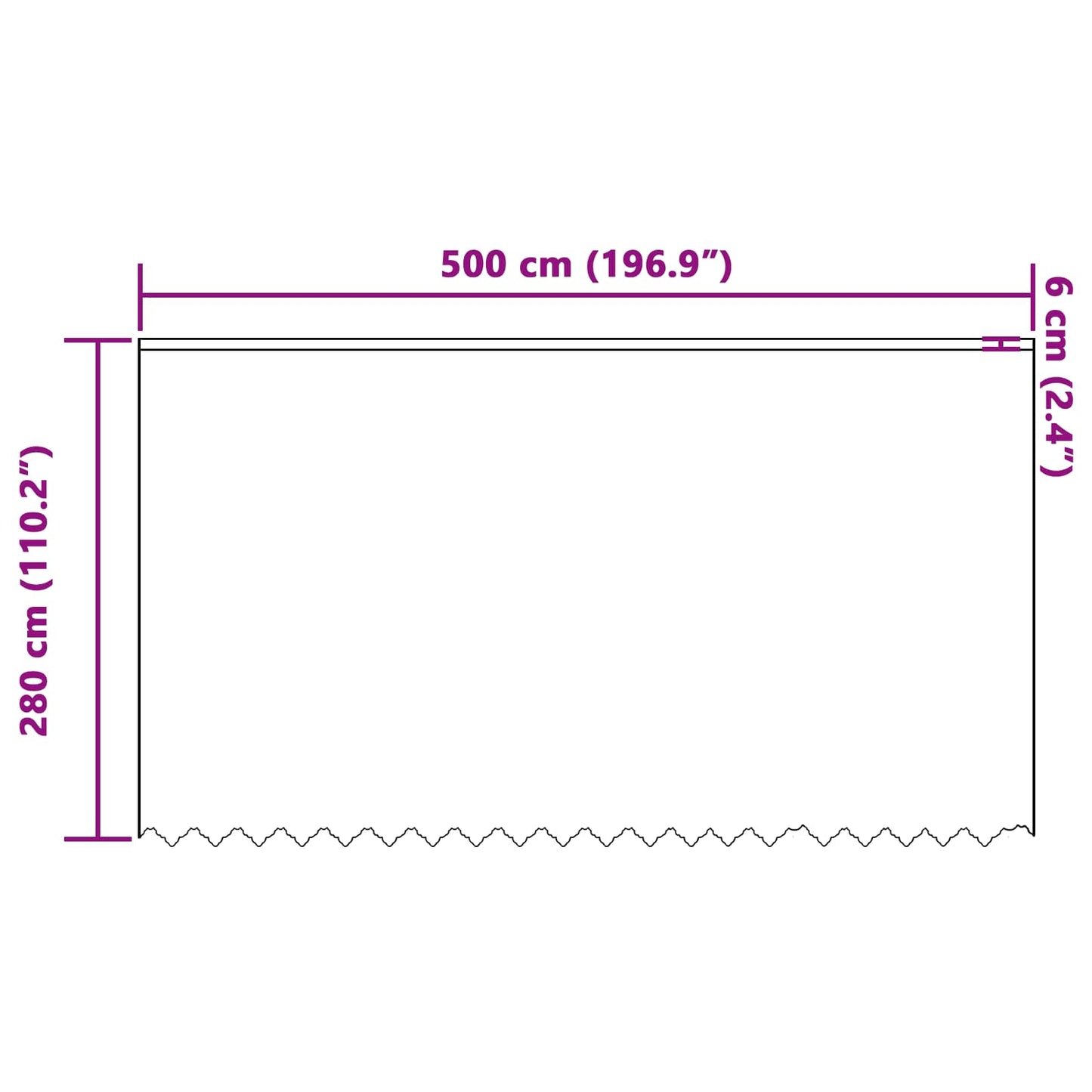 Lace Curtain White 280 x 500 cm Polyester