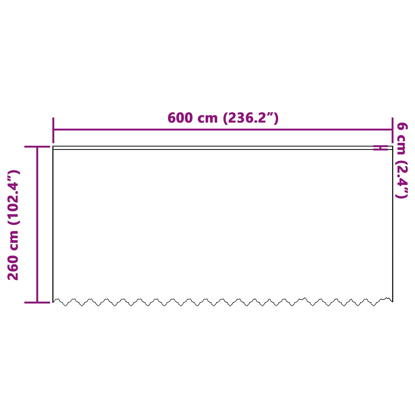 Lace Curtain White 260 x 600 cm Polyester