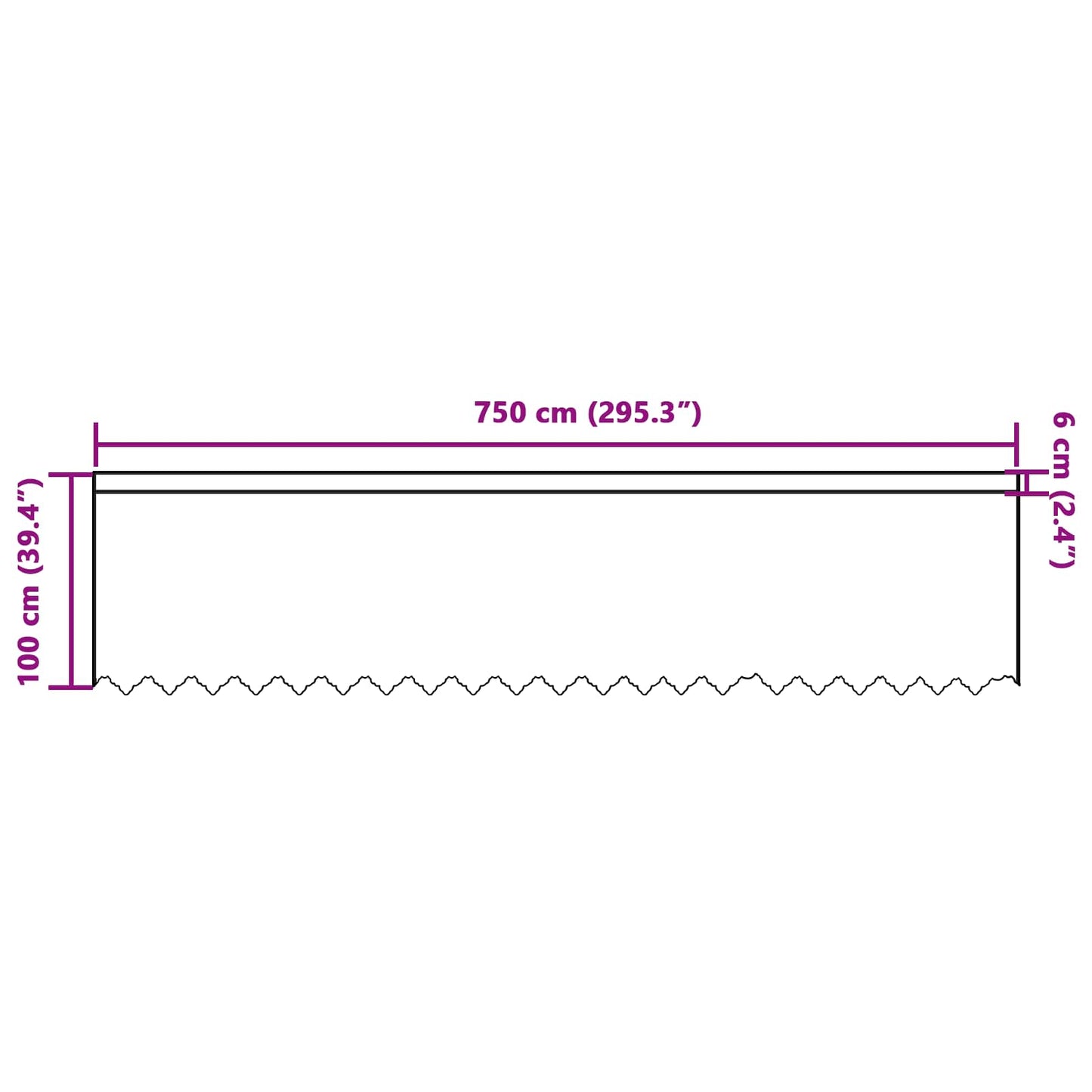 Lace Curtain White 100 x 750 cm Polyester