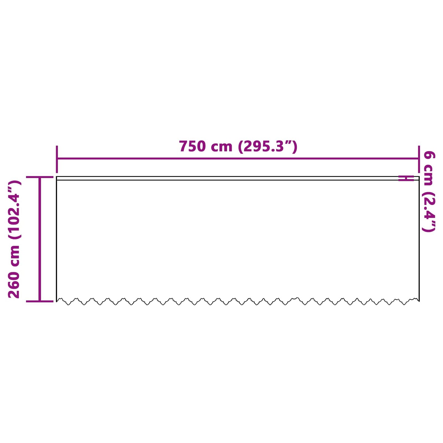 Lace Curtain White 260 x 750 cm Polyester