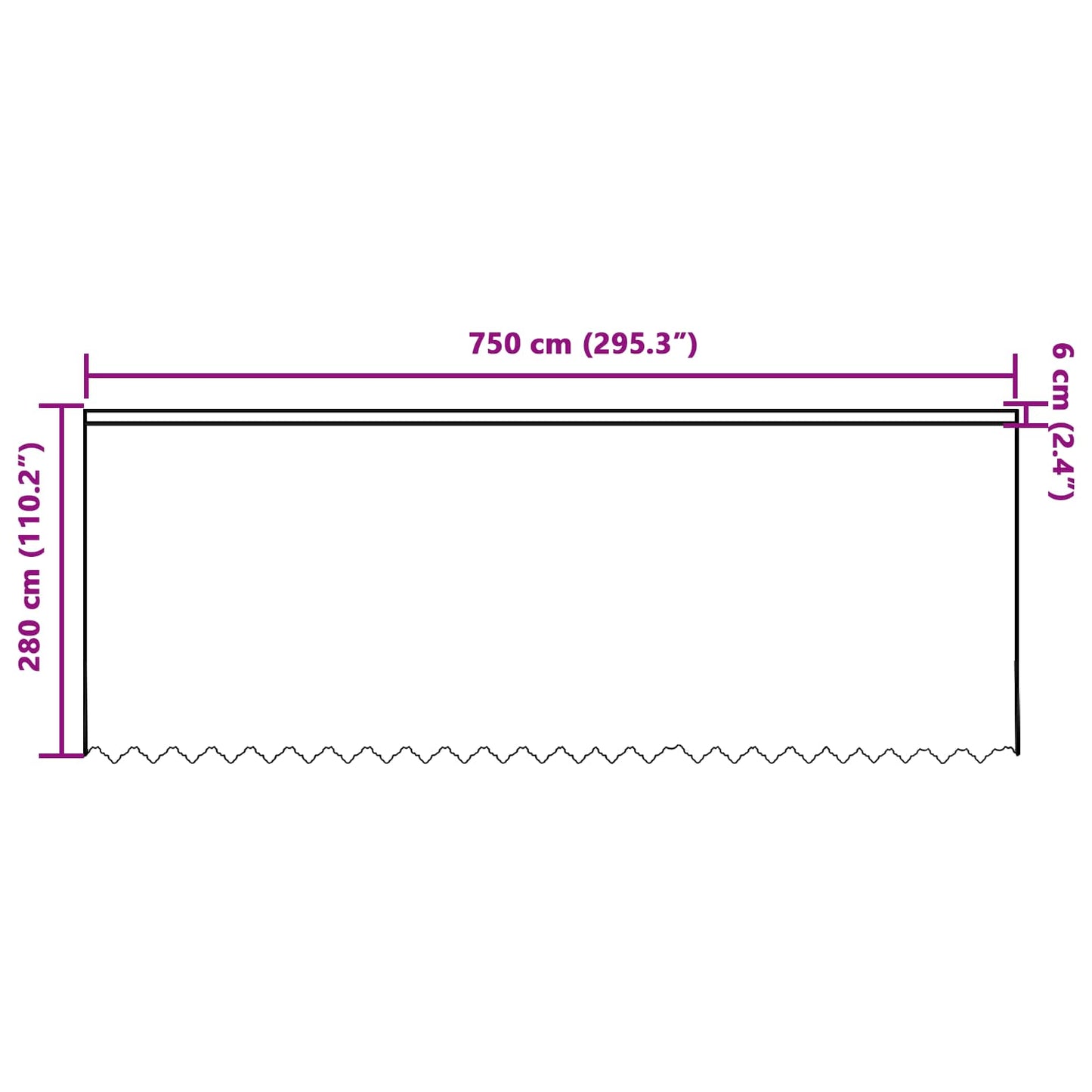 Lace Curtain White 280 x 750 cm Polyester