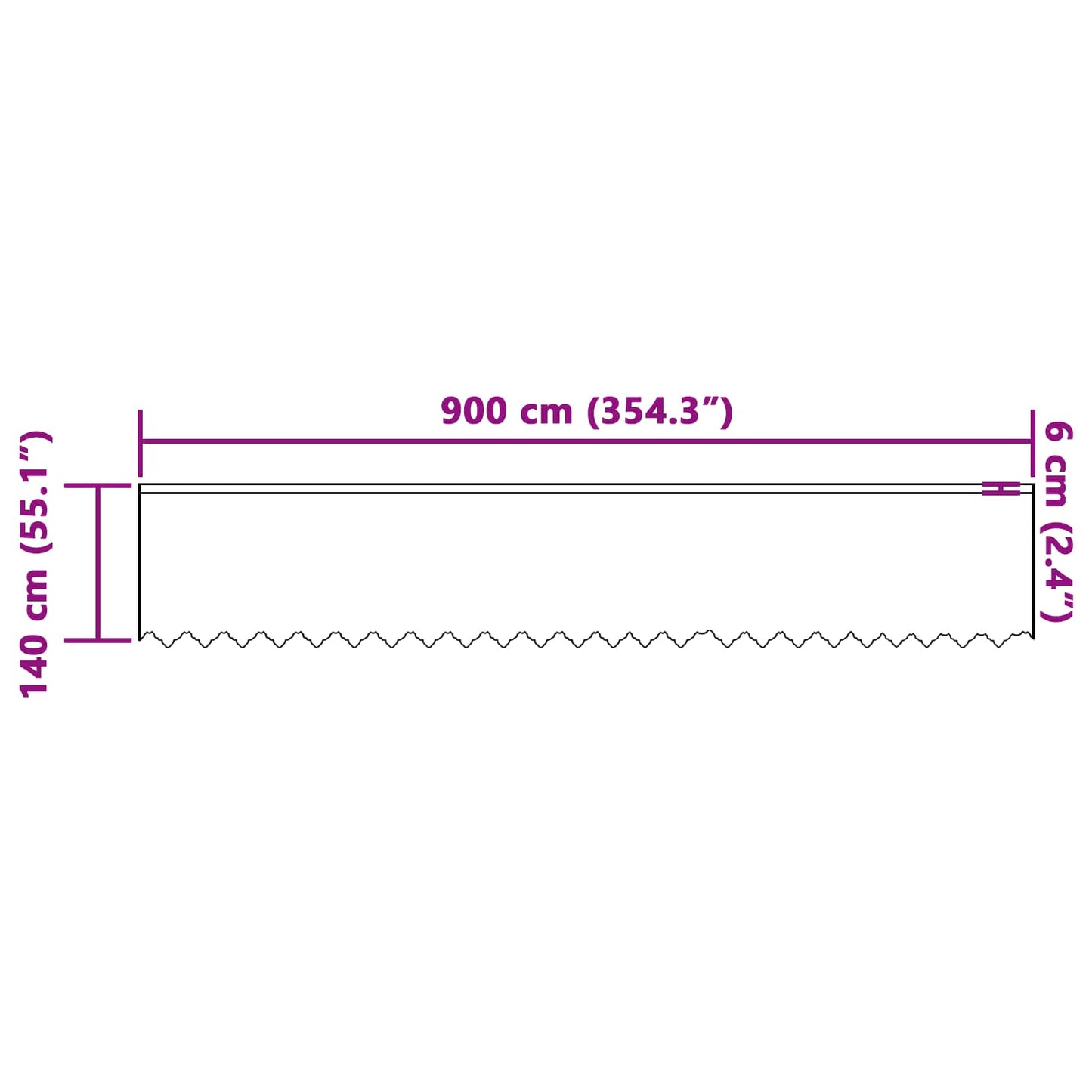 Lace Curtain White 140 x 900 cm Polyester