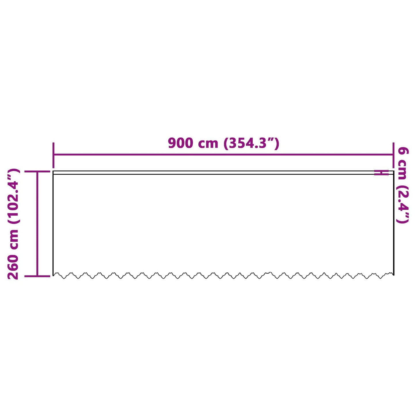 Lace Curtain White 260 x 900 cm Polyester