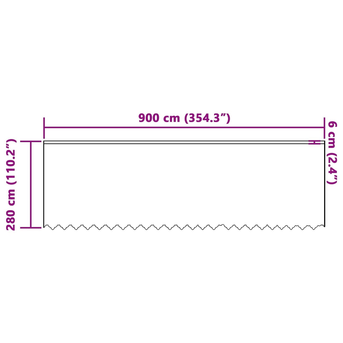 Lace Curtain White 280 x 900 cm Polyester