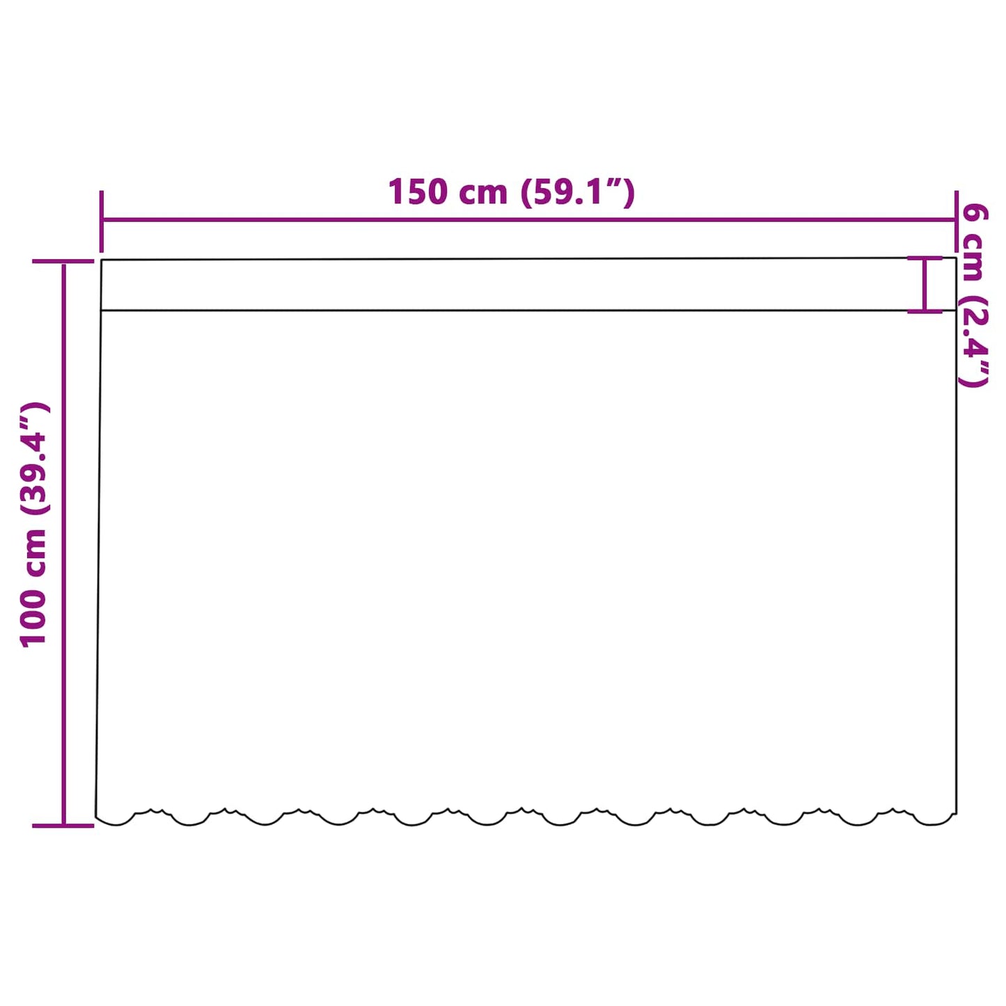 Lace Curtain White 100 x 150 cm Polyester