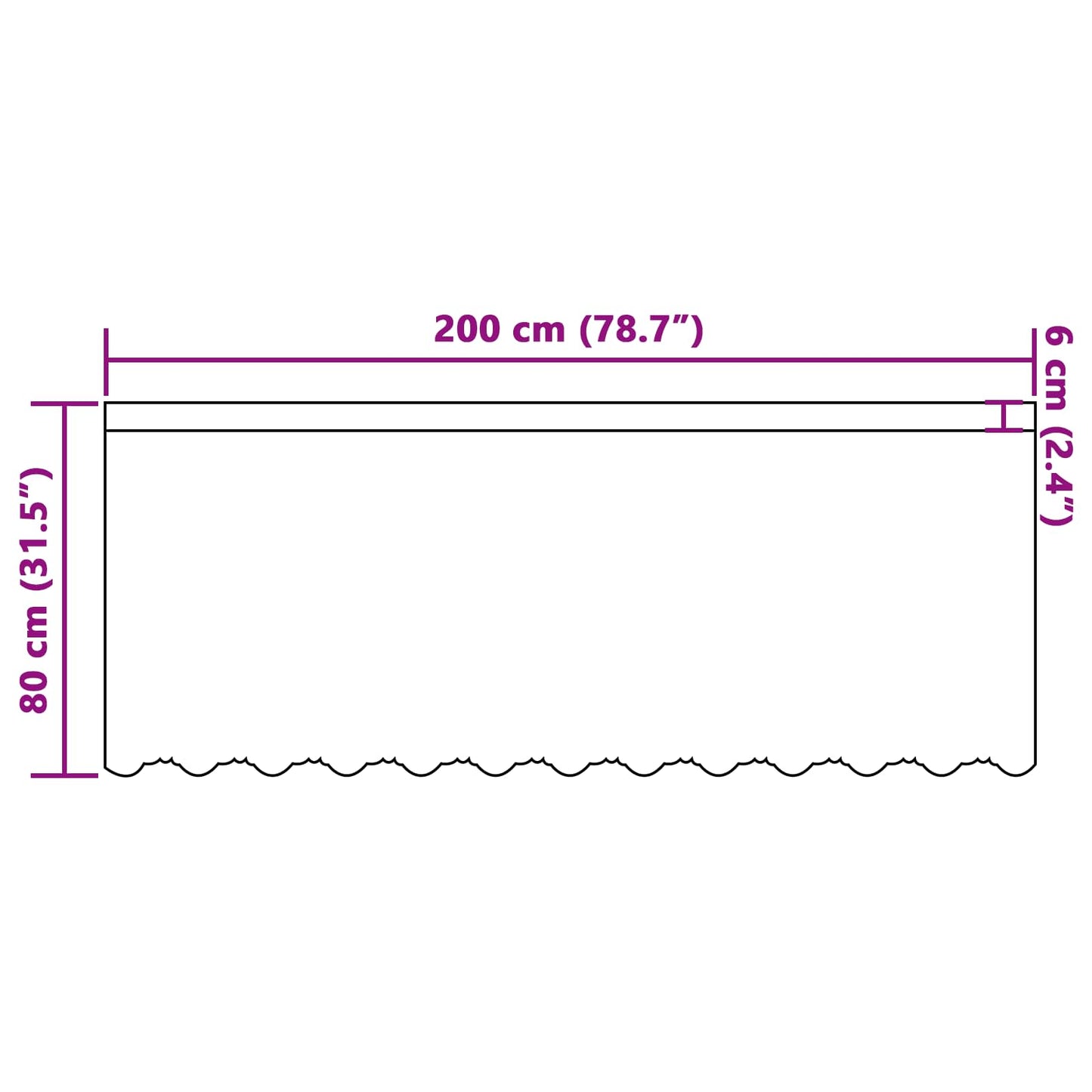 Lace Curtain White 80 x 200 cm Polyester