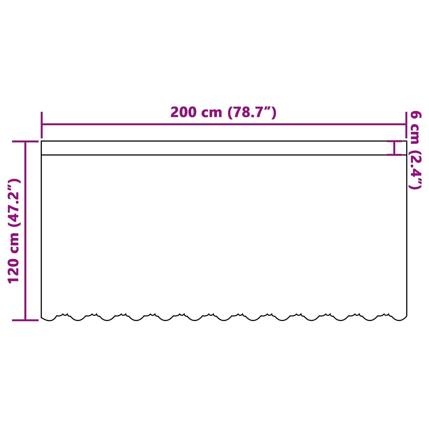 Lace Curtain White 200 x 120 cm Polyester