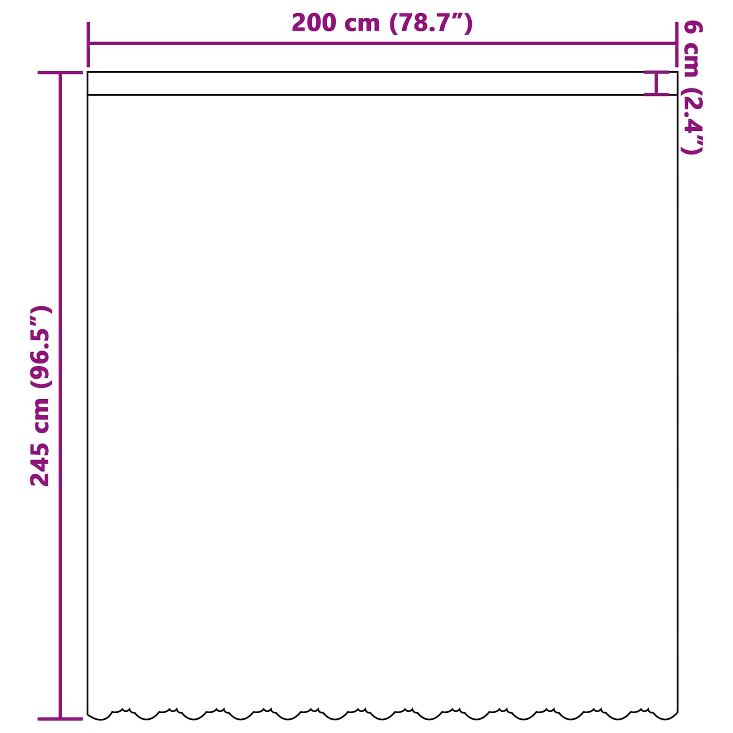 Lace Curtain White 245 x 200 cm Polyester