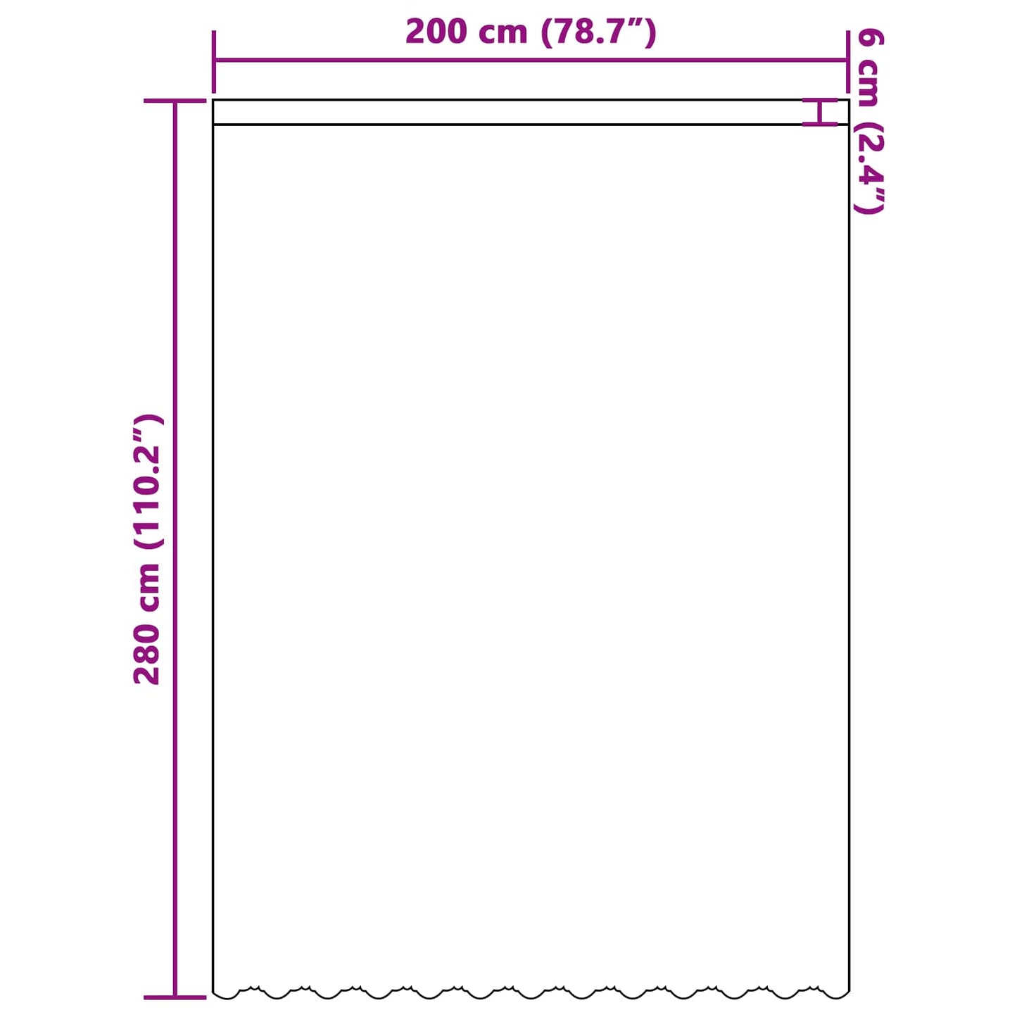 Lace Curtain White 280 x 200 cm Polyester