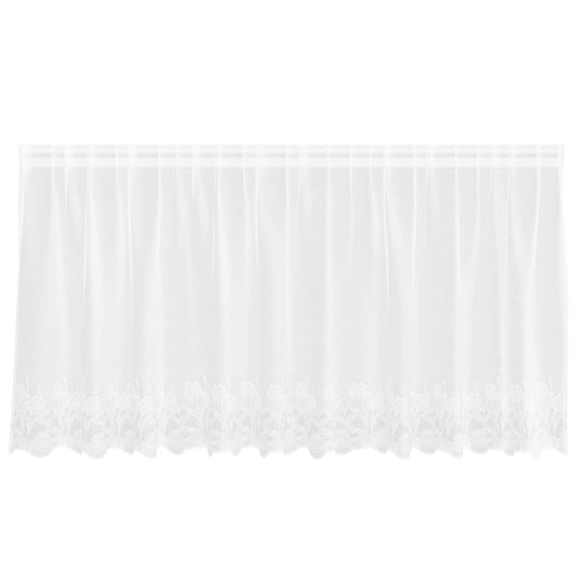 Lace Curtain White 120 x 300 cm Polyester