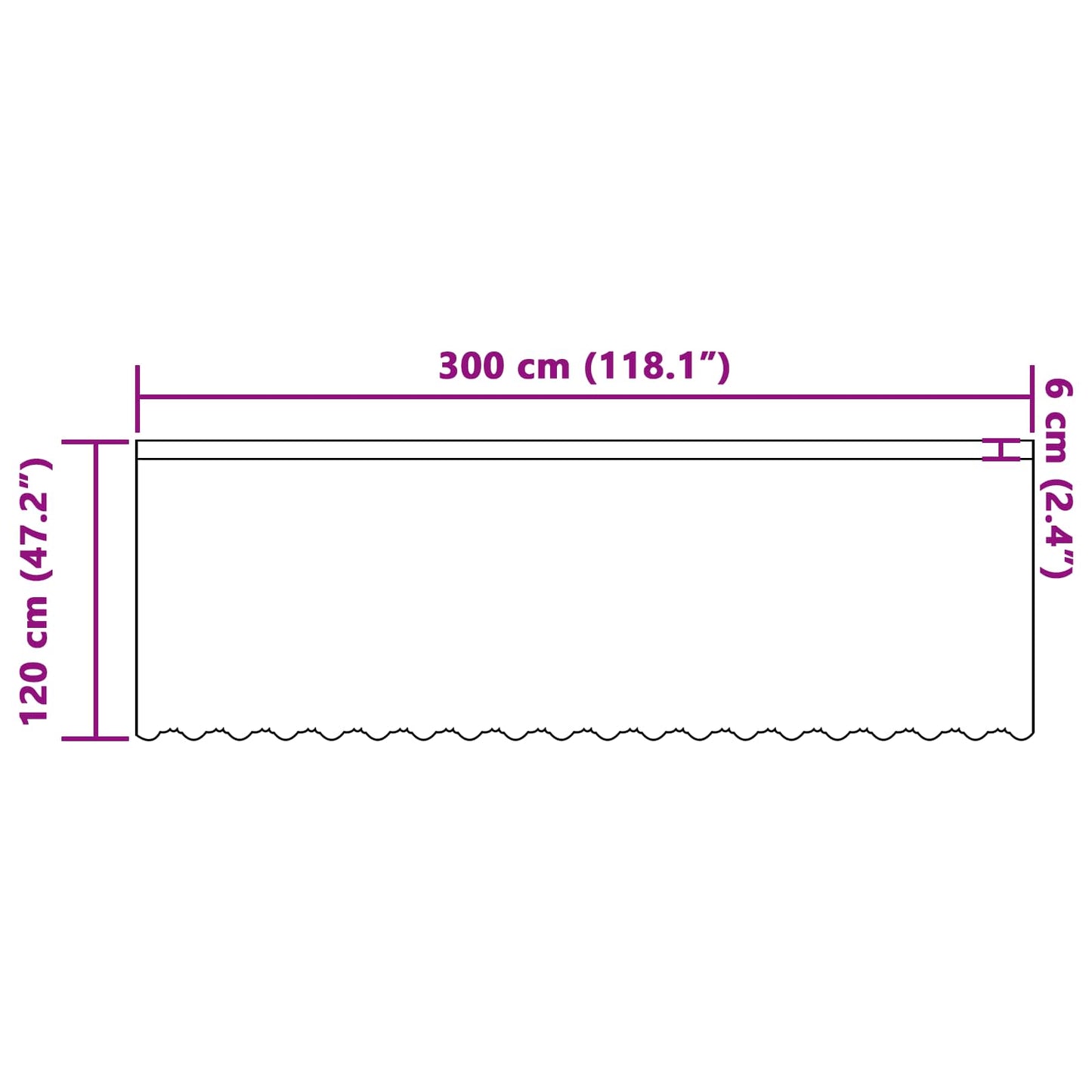 Lace Curtain White 120 x 300 cm Polyester