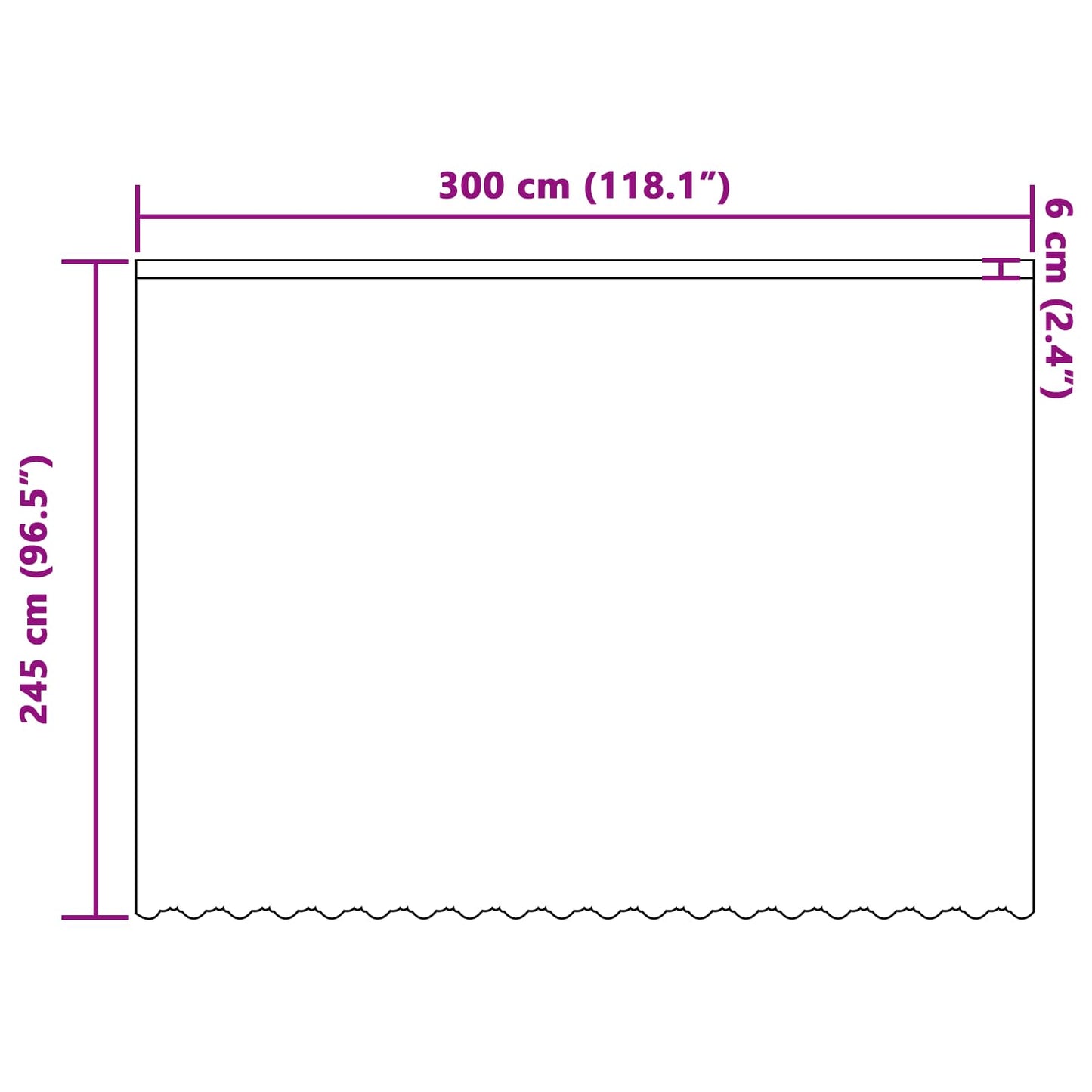 Lace Curtain White 300 x 245 cm Polyester