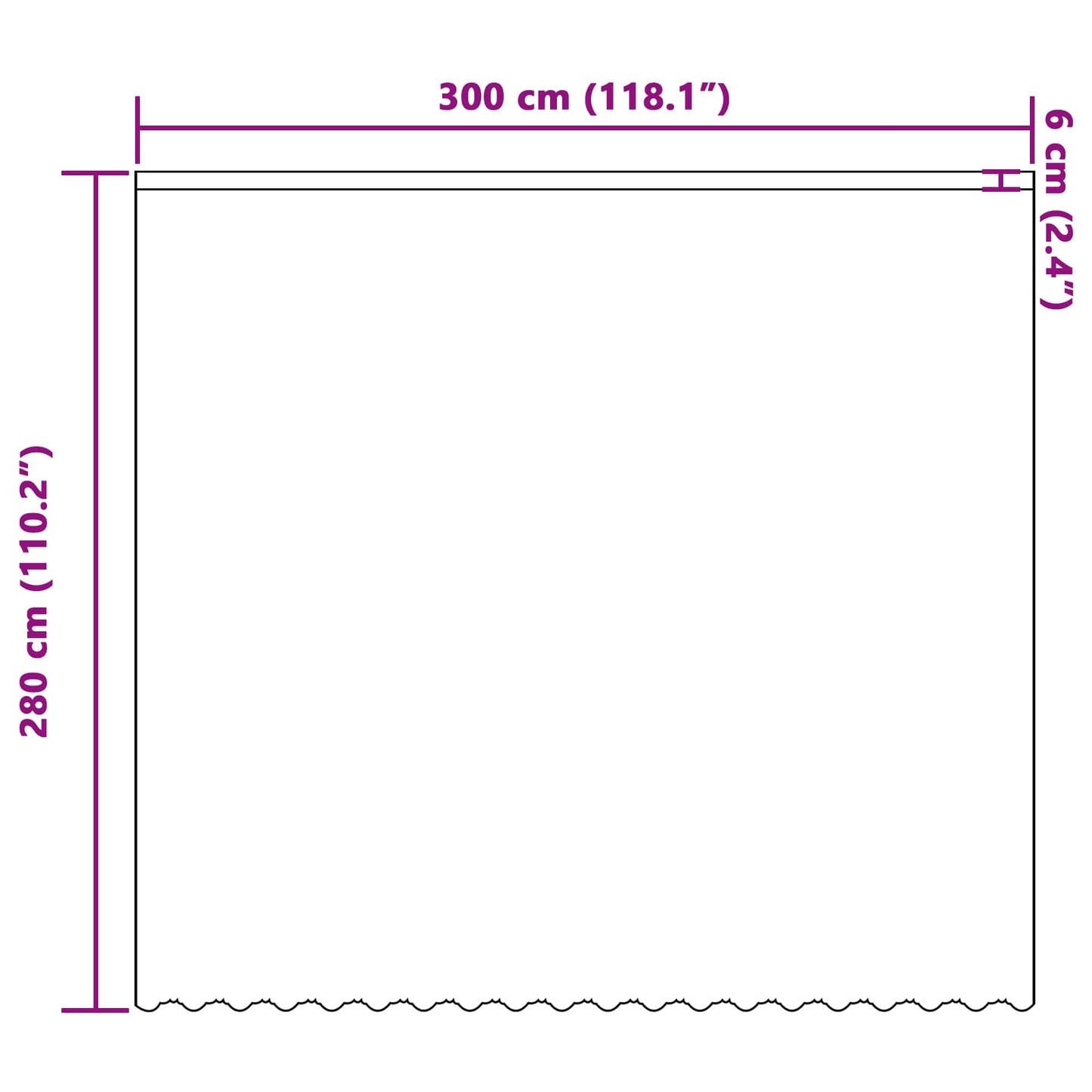 Lace Curtain White 280 x 300 cm Polyester