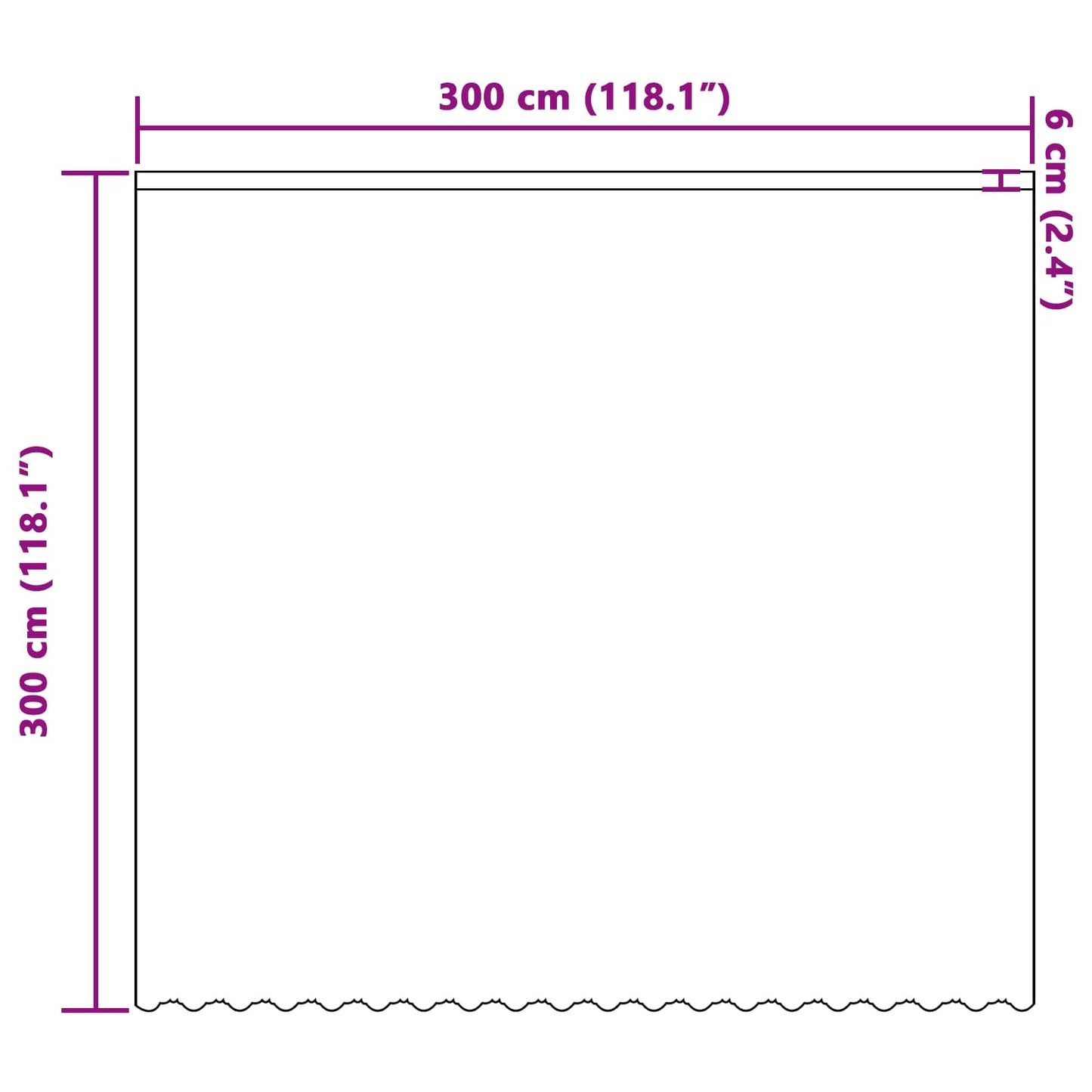 Lace Curtain White 300 x 300 cm Polyester