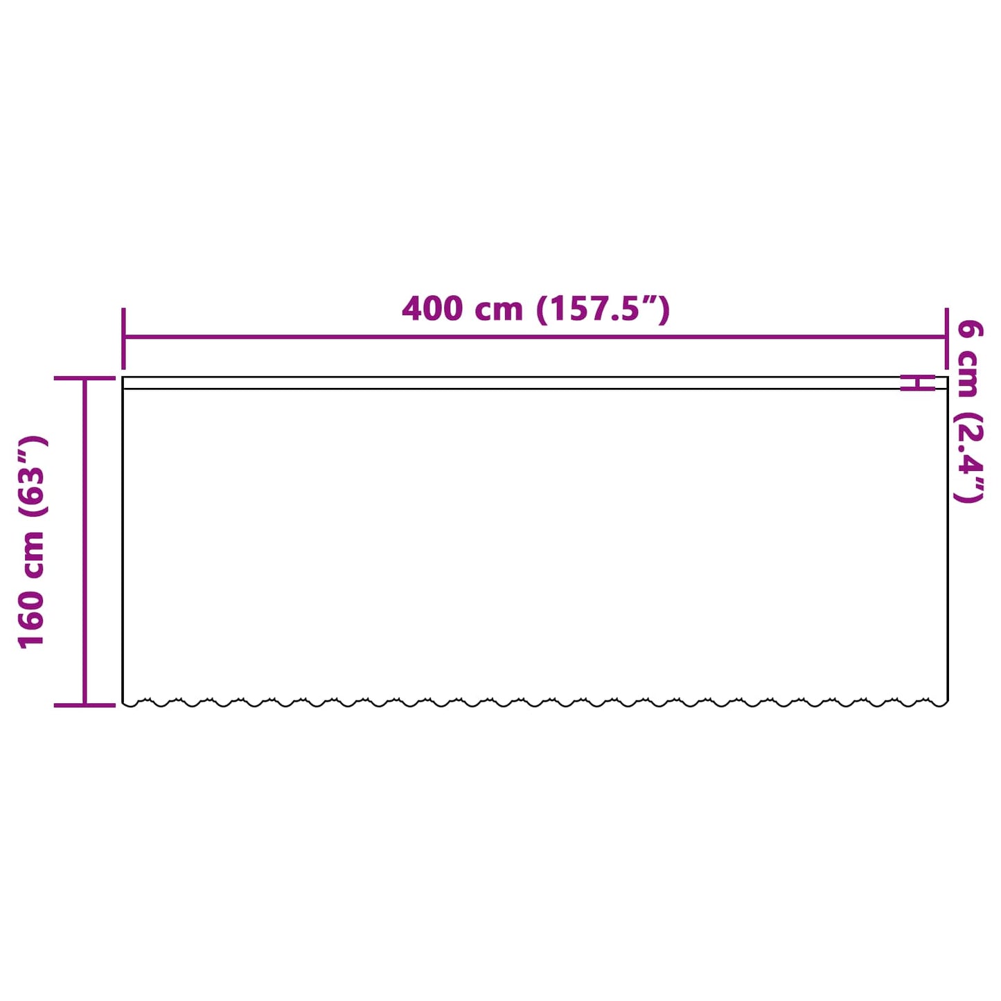 Lace Curtain White 160 x 400 cm Polyester