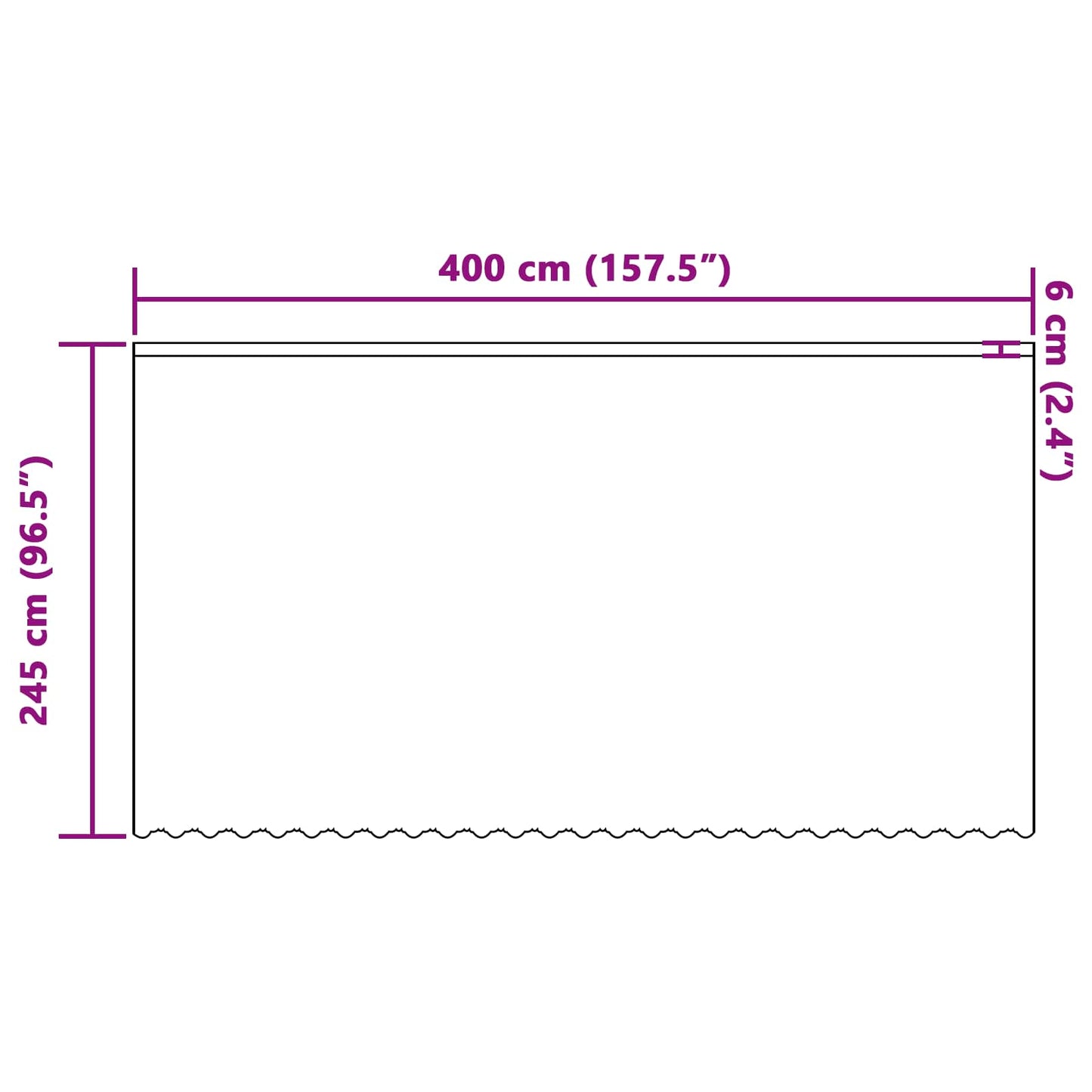 Lace Curtain White 245 x 400 cm Polyester