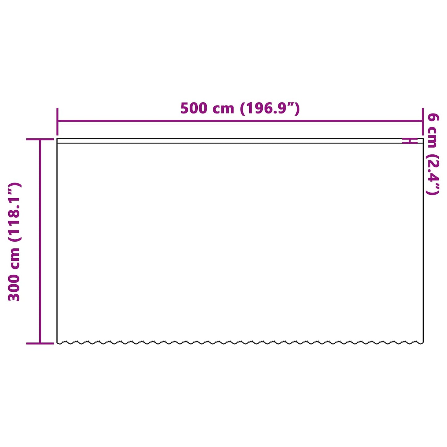 Lace Curtain White 300 x 500 cm Polyester
