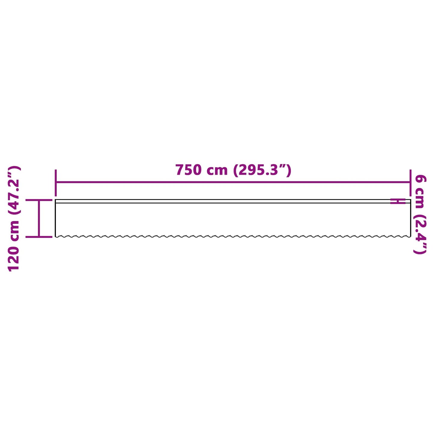 Lace Curtain White 120 x 750 cm Polyester