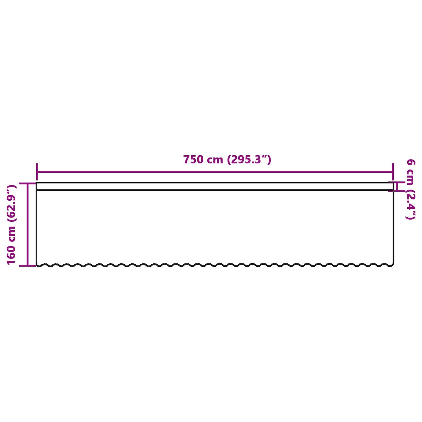 Lace Curtain White 160 x 750 cm Polyester