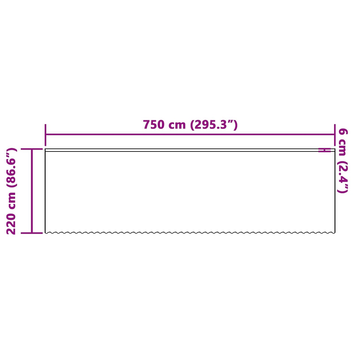 Lace Curtain White 220 x 750 cm Polyester