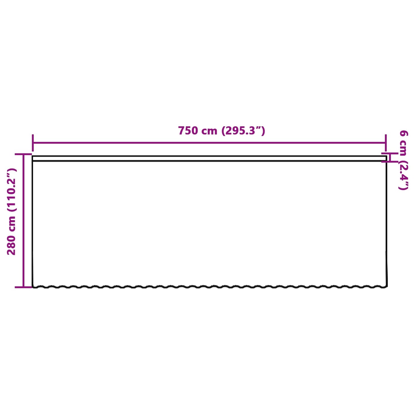 Lace Curtain White 280 x 750 cm Polyester