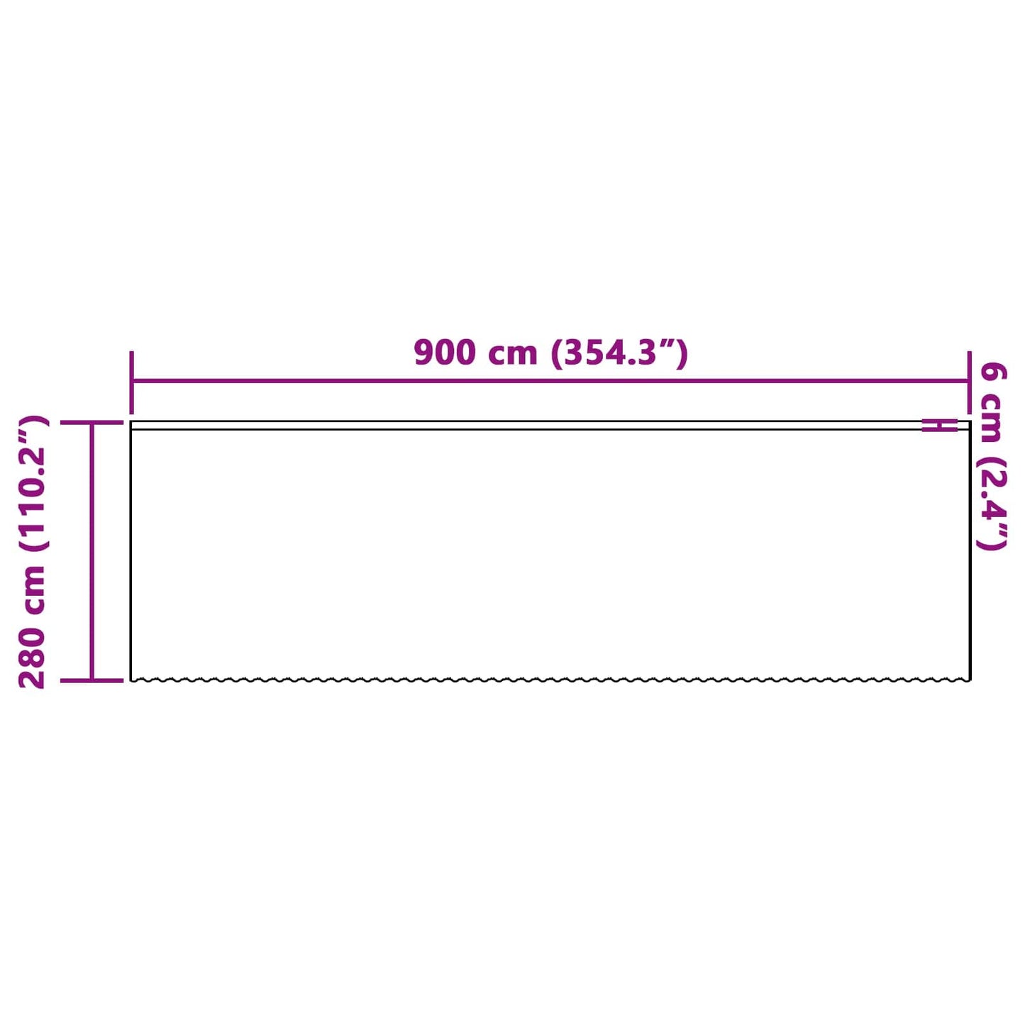 Lace Curtain White 280 x 900 cm Polyester