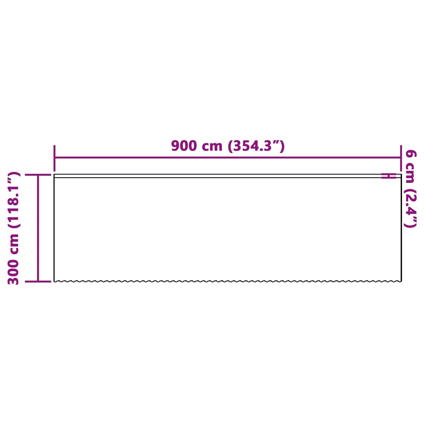 Lace Curtain White 300 x 900 cm Polyester