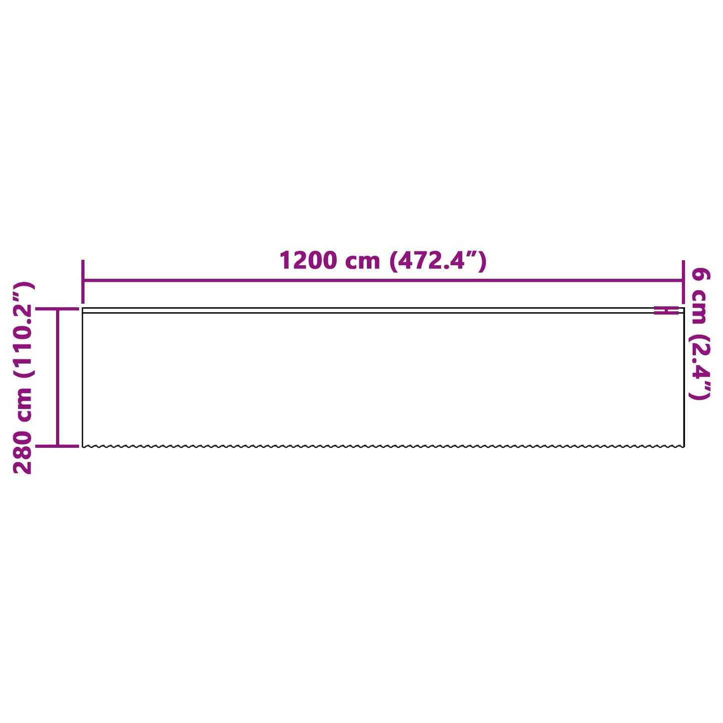 Lace Curtain White 1200 x 280 cm Polyester