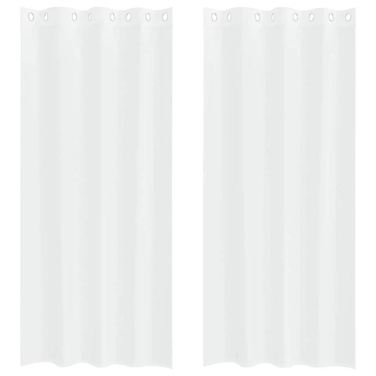Voile Curtain 2 pcs White 225 x 140 cm Polyester
