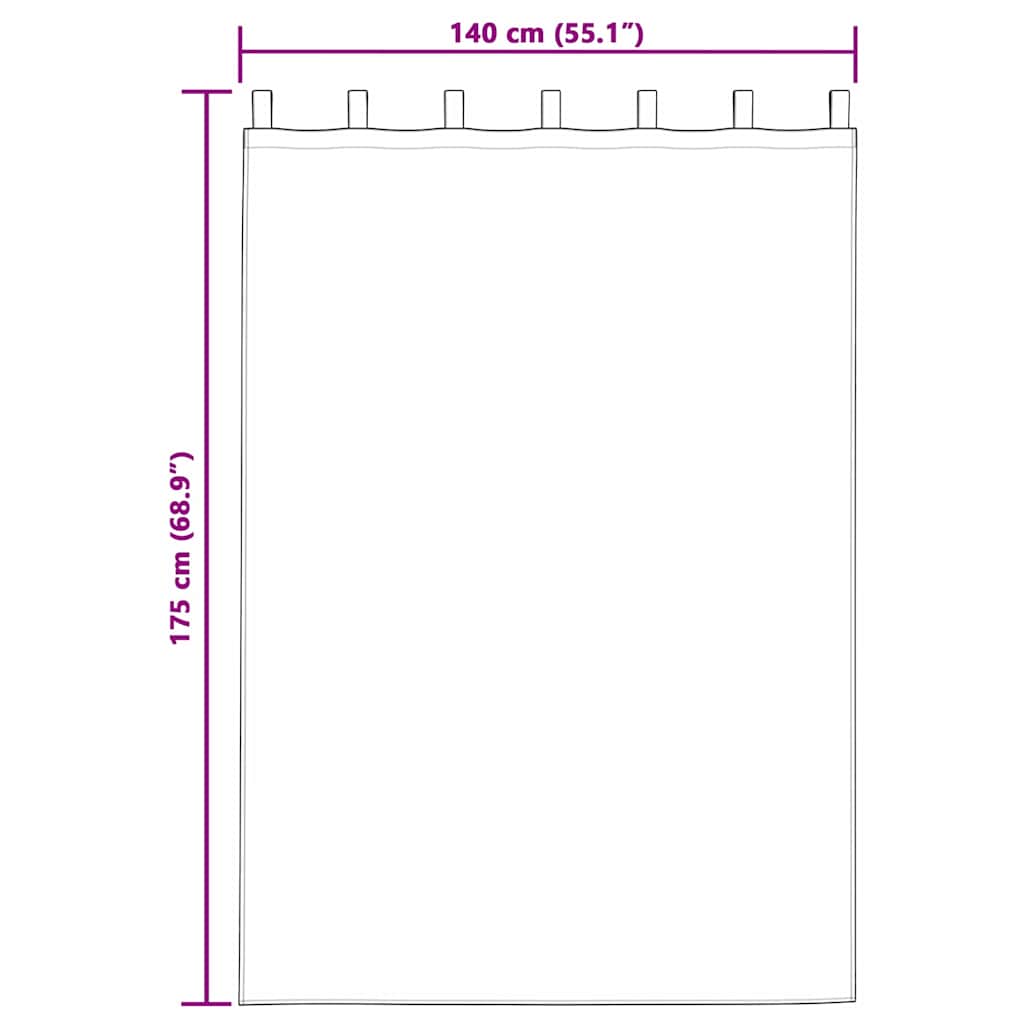 Voile Curtain 2 pcs White 175 x 140 cm Polyester