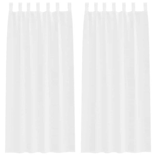 Voile Curtain 2 pcs White 260 x 140 cm Polyester