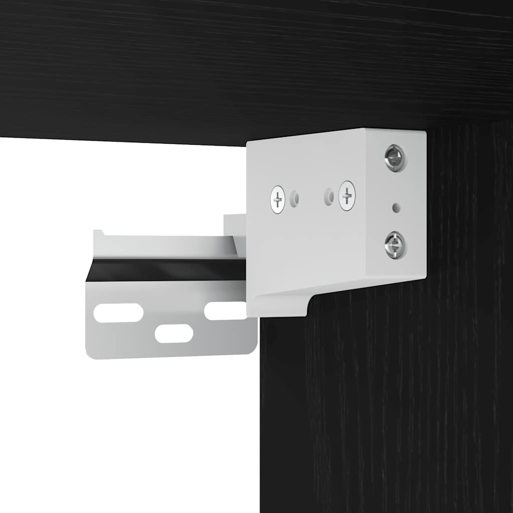 Wall-mounted Bedside Cabinet Black Oak 38x34x40 cm