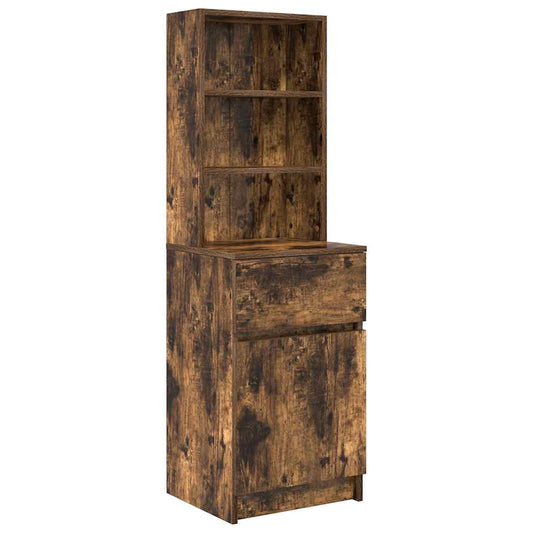 Bedside Cabinet Smoked Oak 39x35x125 cm Engineered Wood