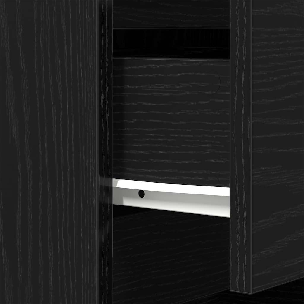 Bedside Cabinets with 3 Drawers 2 pcs Black 39x35x65 cm