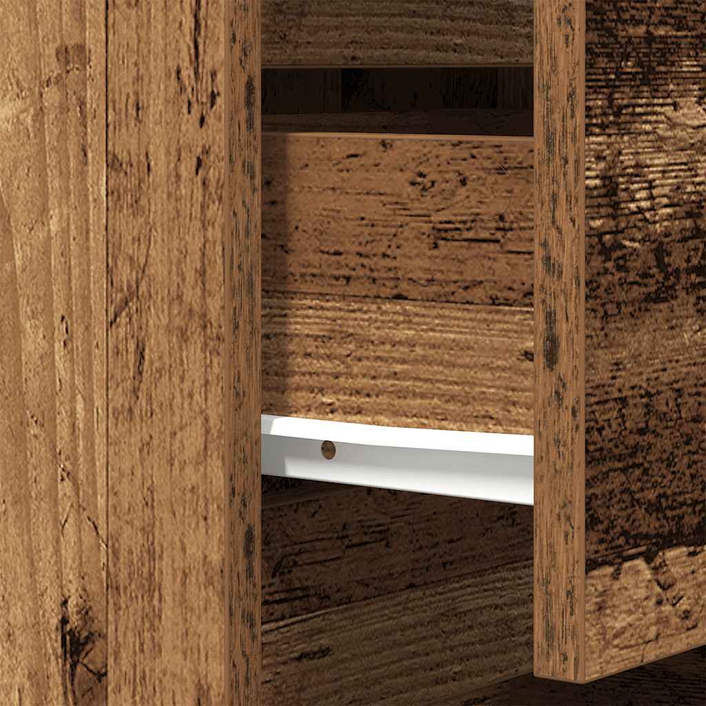 Bedside Cabinets with 3 Drawers 2 pcs Old Wood 39x35x65 cm