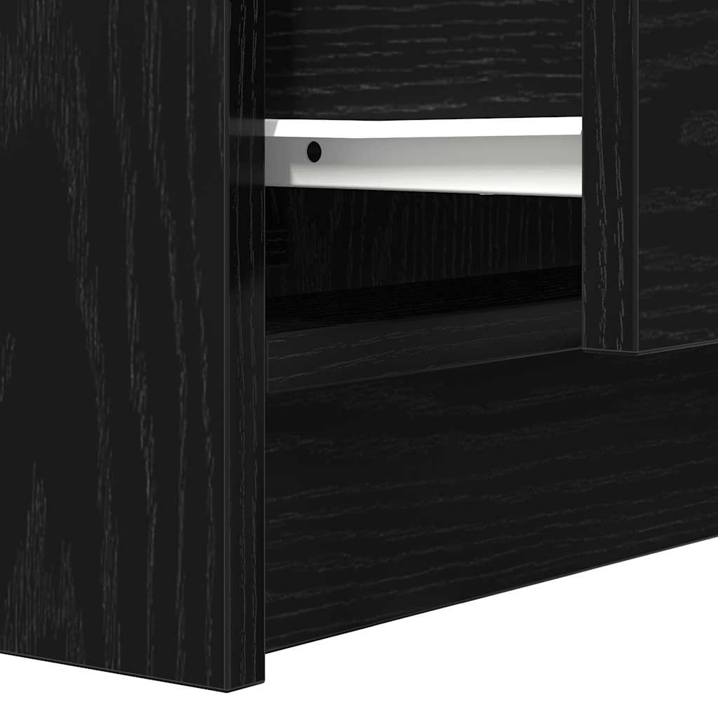 Bedside Cabinets with 2 Drawers 2 pcs Black 38x34x80 cm