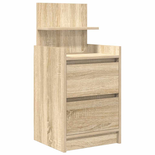 Bedside Cabinet with 2 Drawers Sonoma Oak 38x34x80 cm
