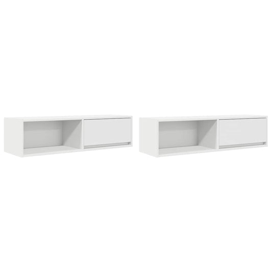 TV Cabinets 2 pcs White 100x31x25.5 cm Engineered Wood