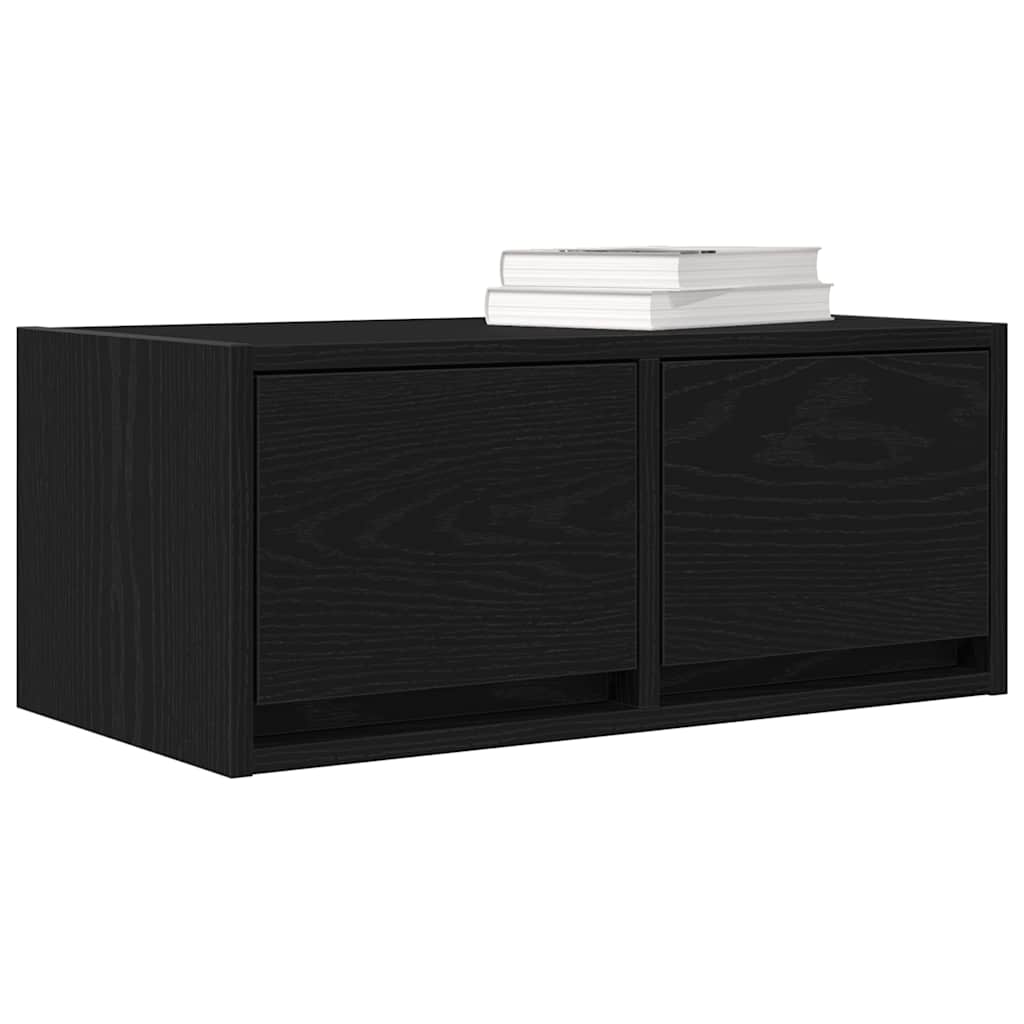 TV Cabinet Black Oak 60x31x25,5 cm Engineered Wood