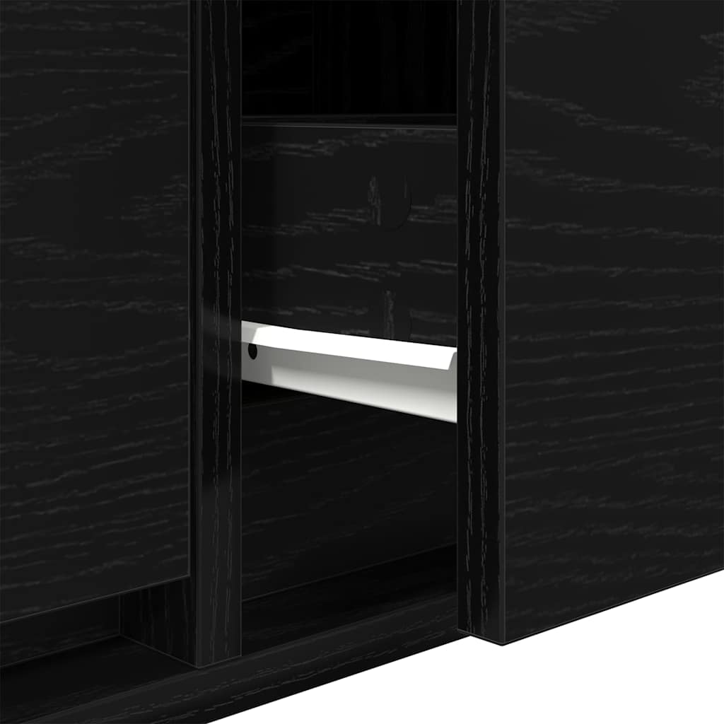 TV Cabinets 2 pcs Black Oak 80x31x25,5 cm Engineered Wood