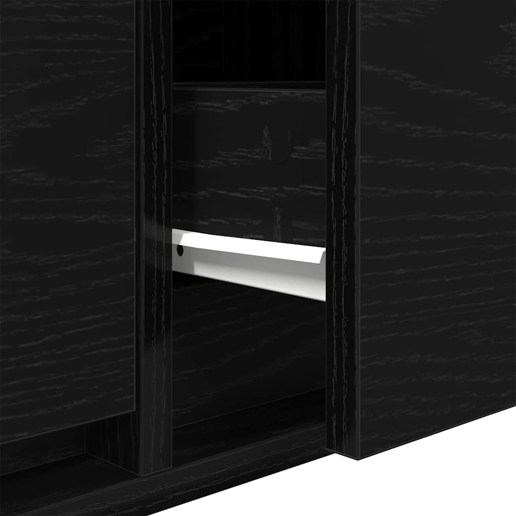 TV Cabinet 100 x 31 x 25.5 cm Black oak Engineered wood