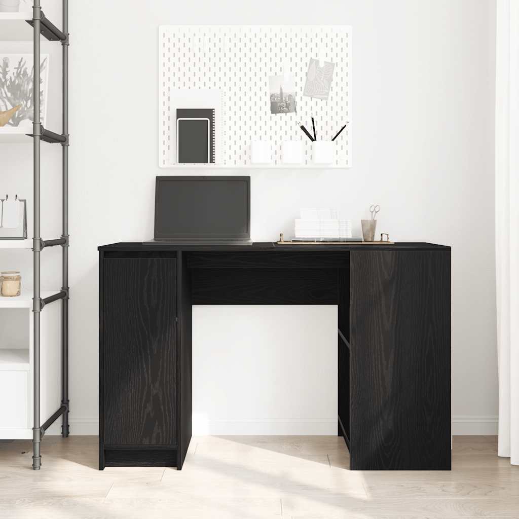 Desk Black Oak 120x42x76 cm Engineered Wood