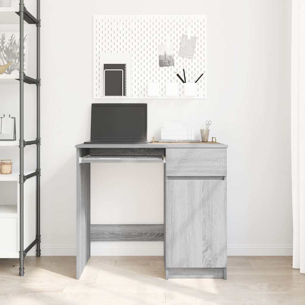 Desk Grey Sonoma 86x49x76 cm Engineered Wood