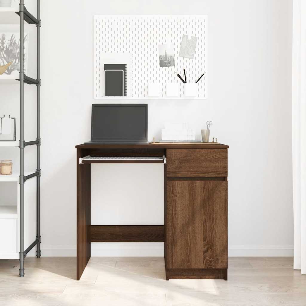 Desk Brown Oak 86x49x76 cm Engineered Wood