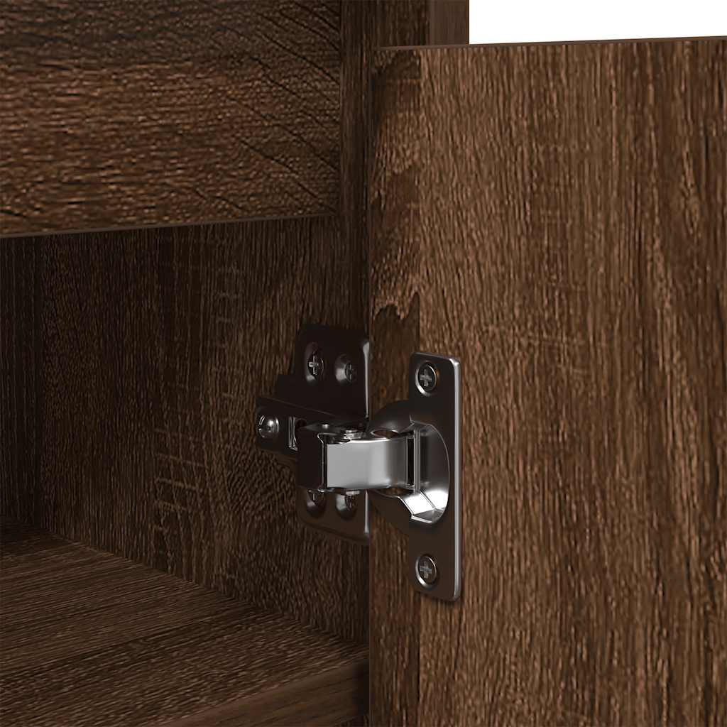 Shoe Cabinet Brown Oak 29.5x34x76 cm Engineered Wood