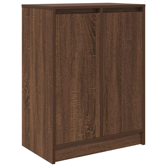 Shoe Cabinet Brown Oak 57x34x76 cm Engineered Wood