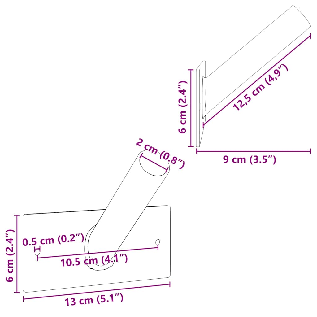 Flag Pole Holde Silver 13 x 6 x 0.2 cm Steel