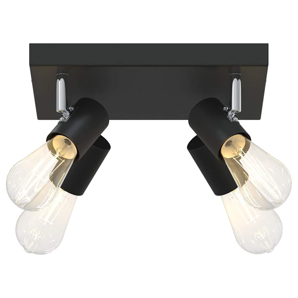 Ceiling Spotlight with Spotlights Black 26 x 26 x 11.5 cm Metal